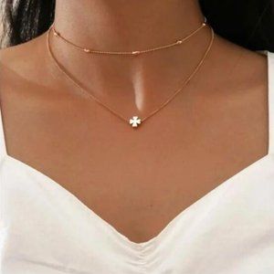 Gold Clover Layered Necklace
